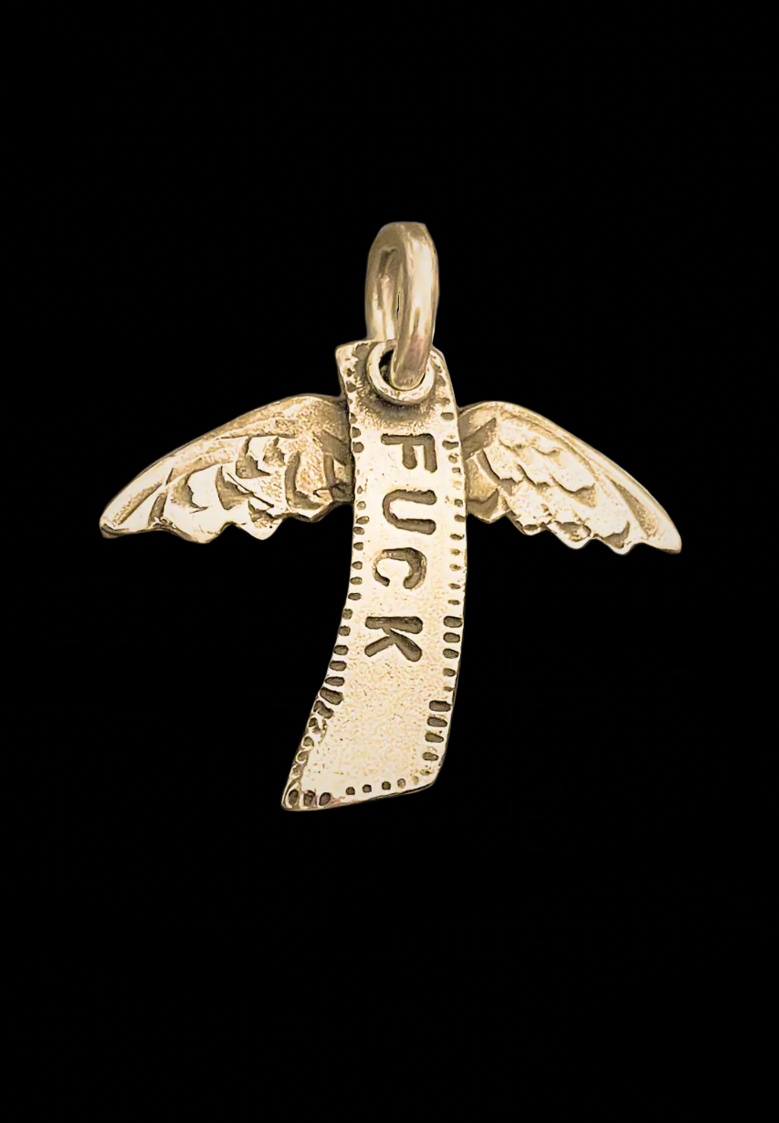 GOLD FLYING "F" (PENDANT ONLY) 14K GOLD *MADE TO ORDER*