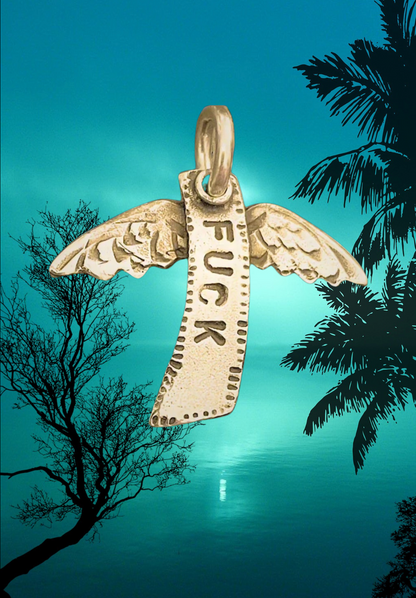 GOLD FLYING "F" (PENDANT ONLY) 14K GOLD *MADE TO ORDER*